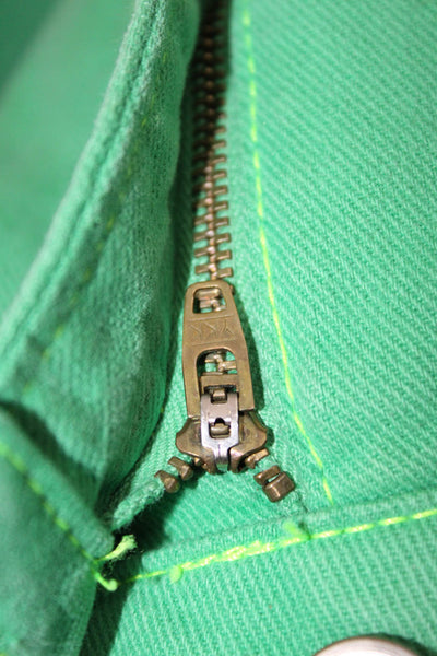 Good American Womens Cut-Off Green Cotton Shorts Size 8