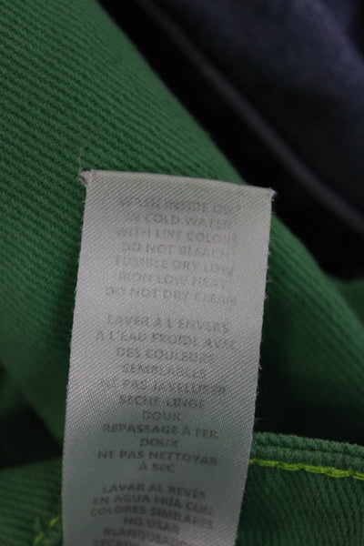 Good American Womens Cut-Off Green Cotton Shorts Size 8