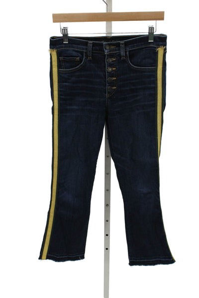 Veronica Beard Womens Flared Jeans Blue Cotton Mid Rise Button Size 26