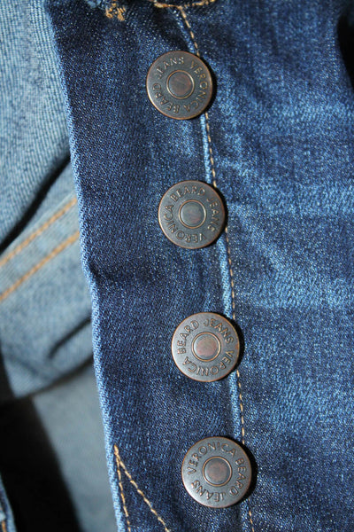 Veronica Beard Womens Flared Jeans Blue Cotton Mid Rise Button Size 26