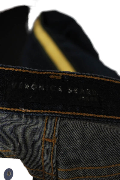 Veronica Beard Womens Flared Jeans Blue Cotton Mid Rise Button Size 26