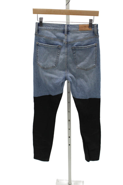 7 For All Mankind Womens Skinny Jeans Blue Mid Rise Cotton Size 27