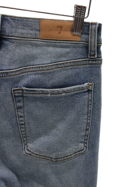7 For All Mankind Womens Skinny Jeans Blue Mid Rise Cotton Size 27