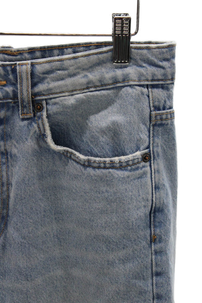 Zara Women Mom Jeans Blue Mid Rise 29in Inseam 100% Cotton Size 6