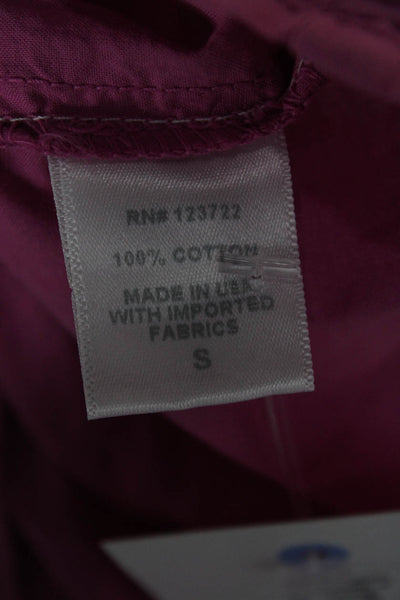 Xirena Women Fit & Flare Dress Purple V Neck Short Sleeve Cotton Maxi Size S