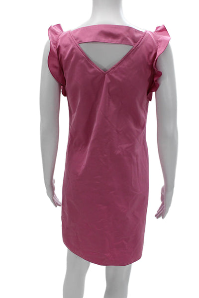 No. 21 Womens Pink V-Neck Sleeveless Shift Dress Knee Length Polyester Size 40
