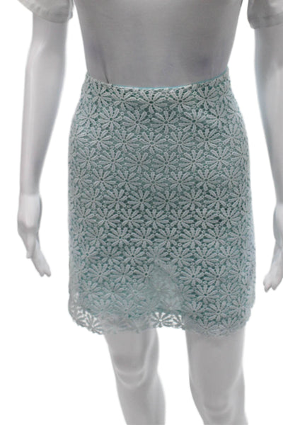 Michael Kors Womens Blue Floral Cotton Mini Skirt Size 6