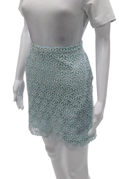 Michael Kors Womens Blue Floral Cotton Mini Skirt Size 6