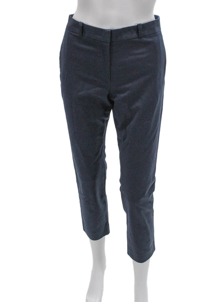 Joseph Womens Cropped Pants Blue Zip Solid 61% Cotton Size 40