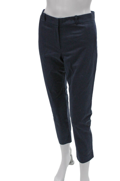 Joseph Womens Cropped Pants Blue Zip Solid 61% Cotton Size 40
