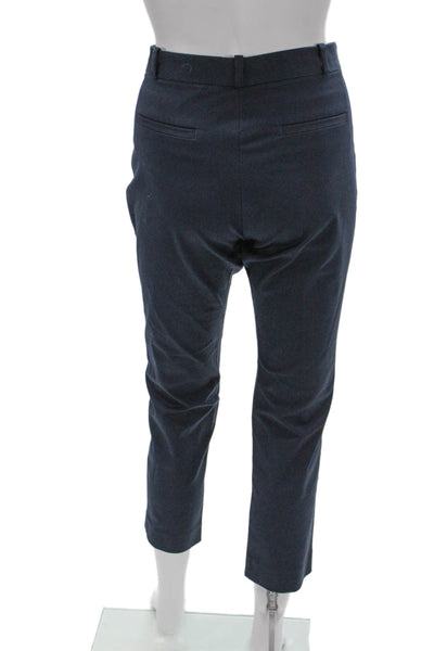 Joseph Womens Cropped Pants Blue Zip Solid 61% Cotton Size 40