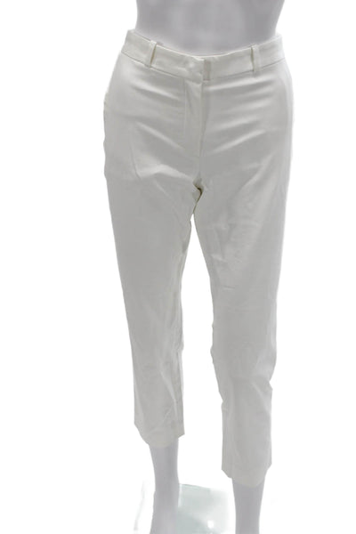 Joseph Womens White Cropped Cotton Pants Zip Size 40