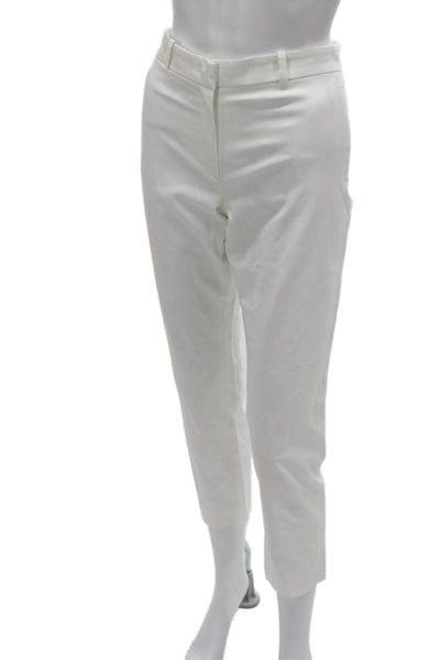 Joseph Womens White Cropped Cotton Pants Zip Size 40