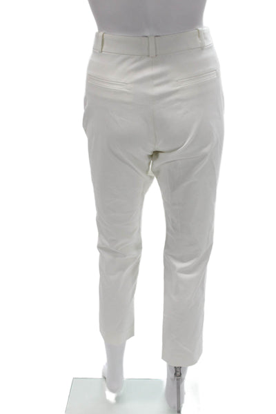Joseph Womens White Cropped Cotton Pants Zip Size 40