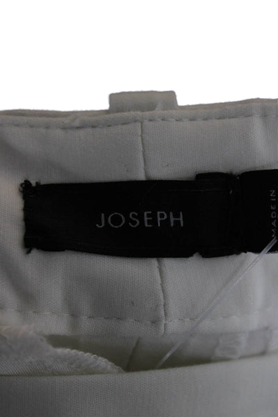 Joseph Womens White Cropped Cotton Pants Zip Size 40