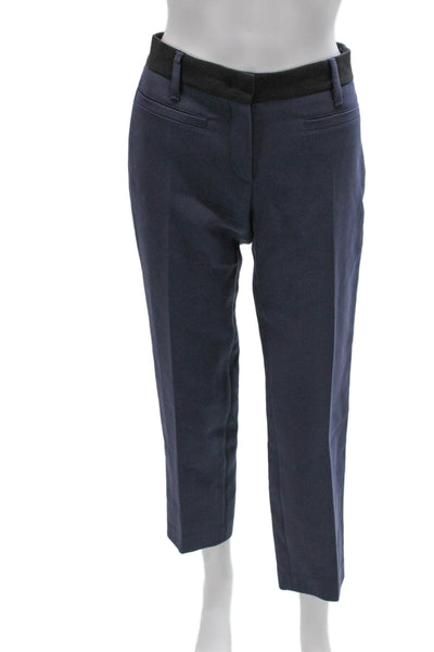 Prada Womens Blue Dress Pants Cotton Zip Inseam 27 Size 42