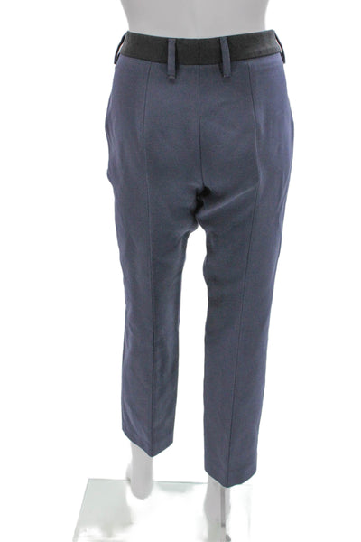 Prada Womens Blue Dress Pants Cotton Zip Inseam 27 Size 42