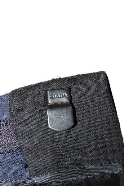 Prada Womens Blue Dress Pants Cotton Zip Inseam 27 Size 42