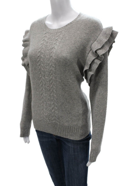 Chan Luu Womens Pullover Sweater Gray Wool Cashmere Crew Neck Size M