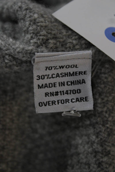 Chan Luu Womens Pullover Sweater Gray Wool Cashmere Crew Neck Size M