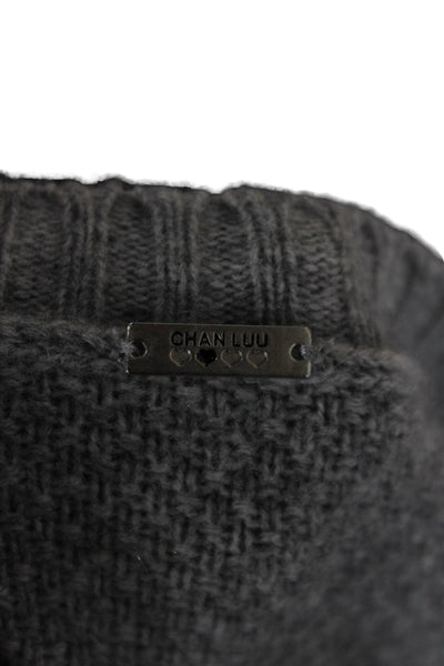 Chan Luu Womens Pullover Sweater Gray Wool Cashmere Crew Neck Size M
