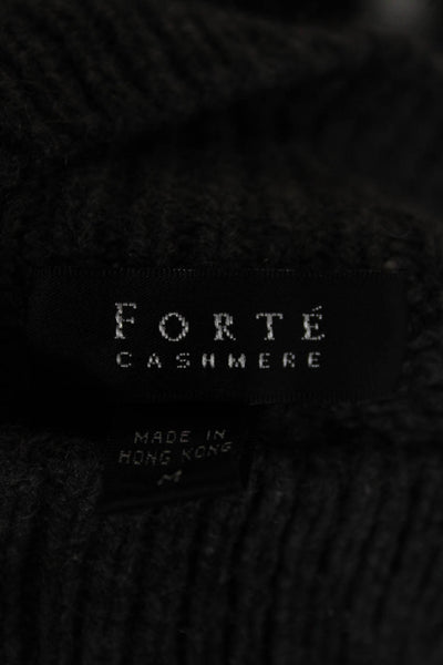 Forte Cashmere Womens Gray Turtleneck Cashmere Vest Size M