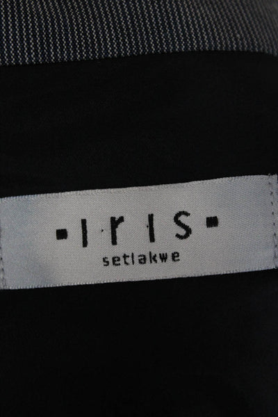 Iris Setlakwe Women Striped Gray Cotton Blazer Button Long Sleeve Size 6