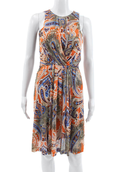 Etro Women Shift Dress Multicolor Paisley Sleeveless Size 38