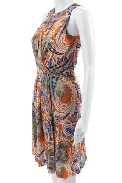 Etro Women Shift Dress Multicolor Paisley Sleeveless Size 38