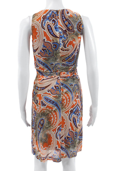 Etro Women Shift Dress Multicolor Paisley Sleeveless Size 38