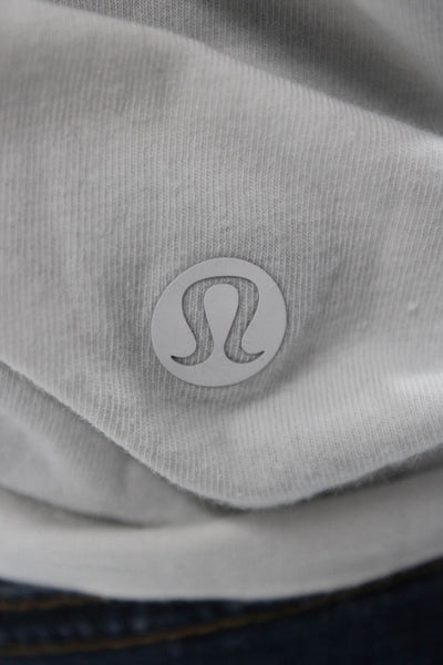 Lululemon Womens Cropped Cotton Crew Neck Short Sleeve T Shirt White Size 4