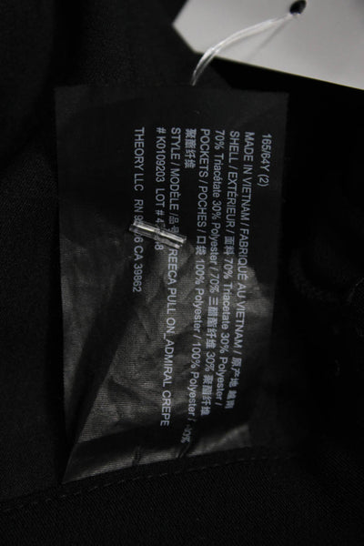 Theory Women Black Dress Pants Pull On Size 2