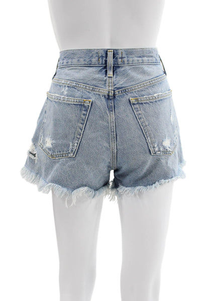 Agolde Womens Cut-Off Shorts Blue 100% Cotton Size 25