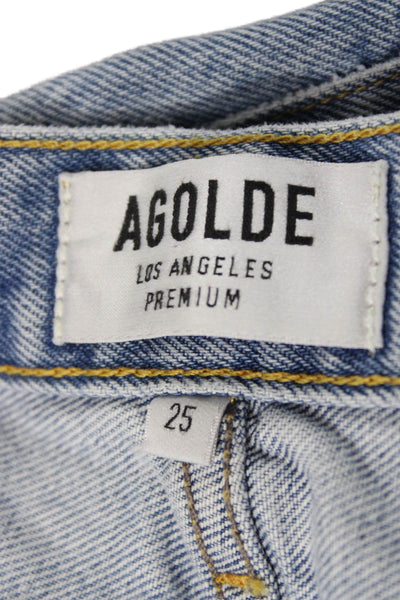 Agolde Womens Cut-Off Shorts Blue 100% Cotton Size 25