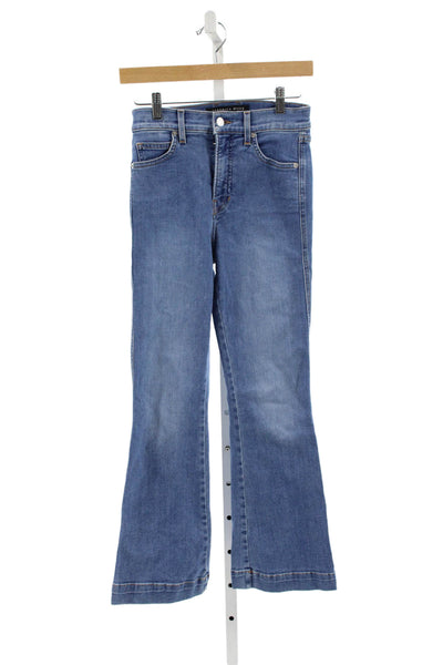 Veronica Beard Womens Flared Jeans Blue Cotton High Rise Button Size 26