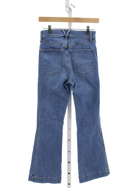 Veronica Beard Womens Flared Jeans Blue Cotton High Rise Button Size 26