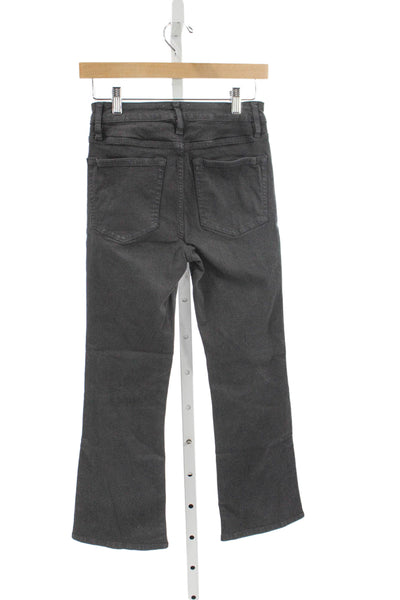 Frame Womens Flared High Rise Black Cotton Blend Jeans Size 26