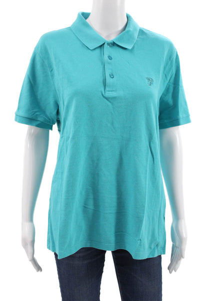 Versace Collection Mens Blue Cotton Polo T-Shirt Size XL