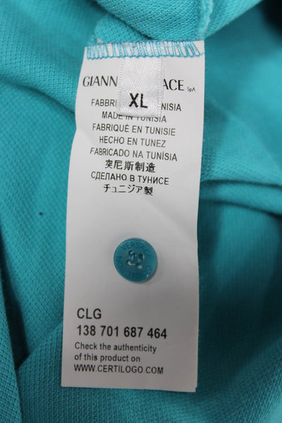 Versace Collection Mens Blue Cotton Polo T-Shirt Size XL