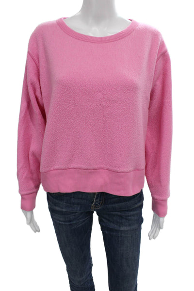 J Crew Womens Pink Pullover Sweatshirt Crew Neck Long Sleeve Size M