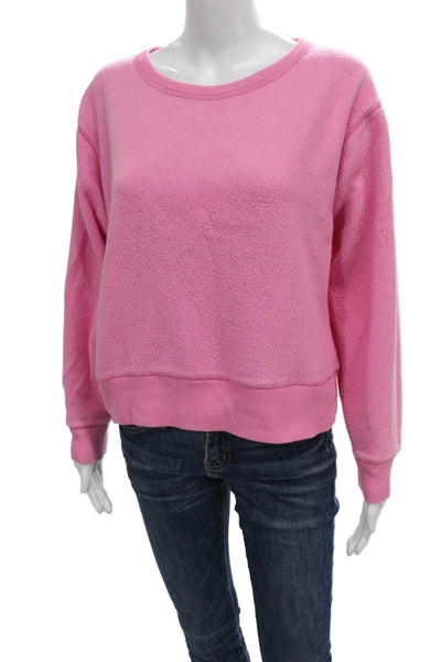 J Crew Womens Pink Pullover Sweatshirt Crew Neck Long Sleeve Size M