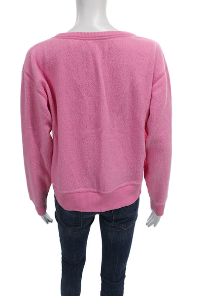 J Crew Womens Pink Pullover Sweatshirt Crew Neck Long Sleeve Size M