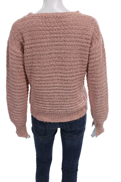 Joie Womens Pullover Sweater Long Sleeve Round Neck Pink Size S