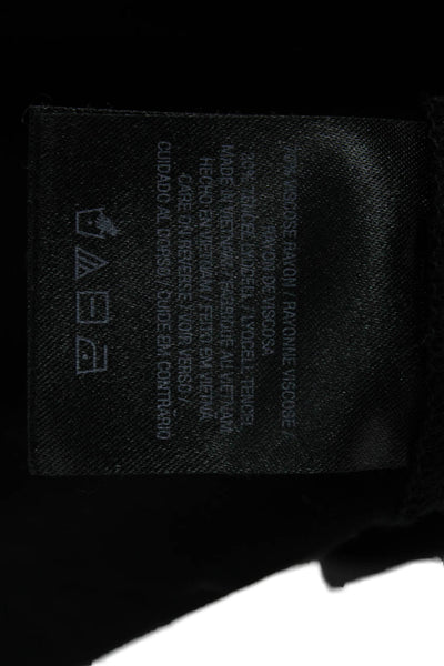 Elie Tahari Womens Turtleneck Sleeveless Tunic Top Black Viscose Size S