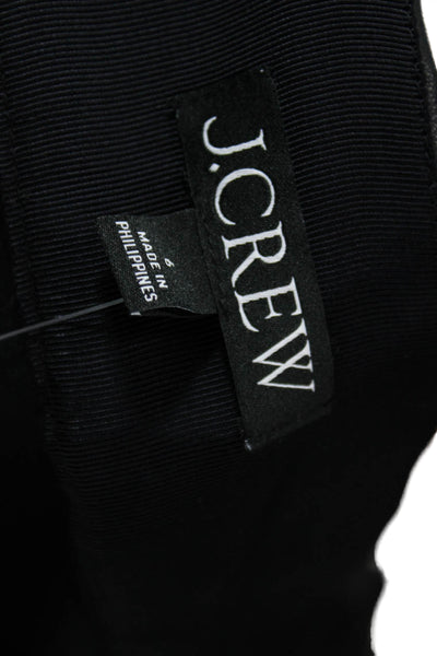 J Crew Womens Pleated Faux Leather Skirt Black Short Zip Size 6