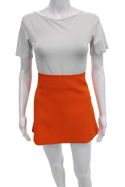 Zara Womens Mini Skirt Orange Polyester Short Size L