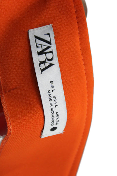 Zara Womens Mini Skirt Orange Polyester Short Size L