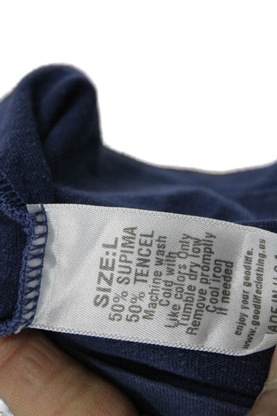 Goodlife Mens Basic Blue Supima Crew Neck Short Sleeve T-Shirt Size L