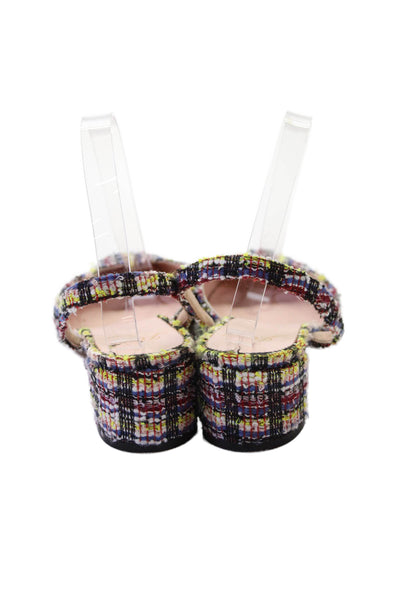 J Crew Womens Tweed Round Toe Slingback Heels Multicolor Size 9