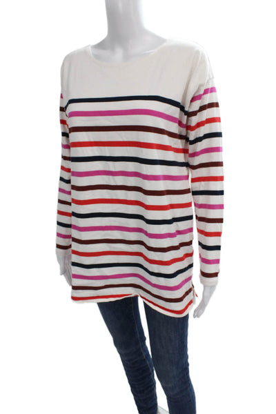 J Crew Womens Multicolor Striped Boat Neck Long Sleeve Tunic Size S